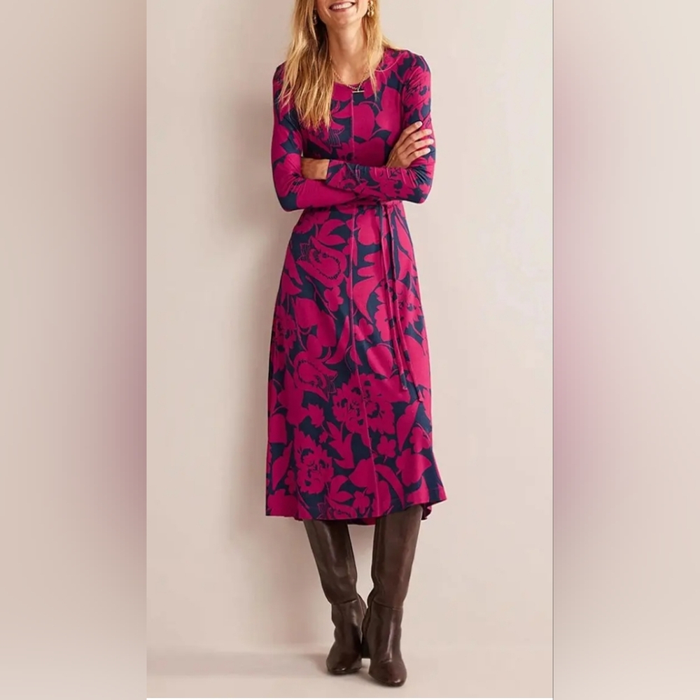 Boden,Lucy Jersey Long Sleeve Dress, Size 10L